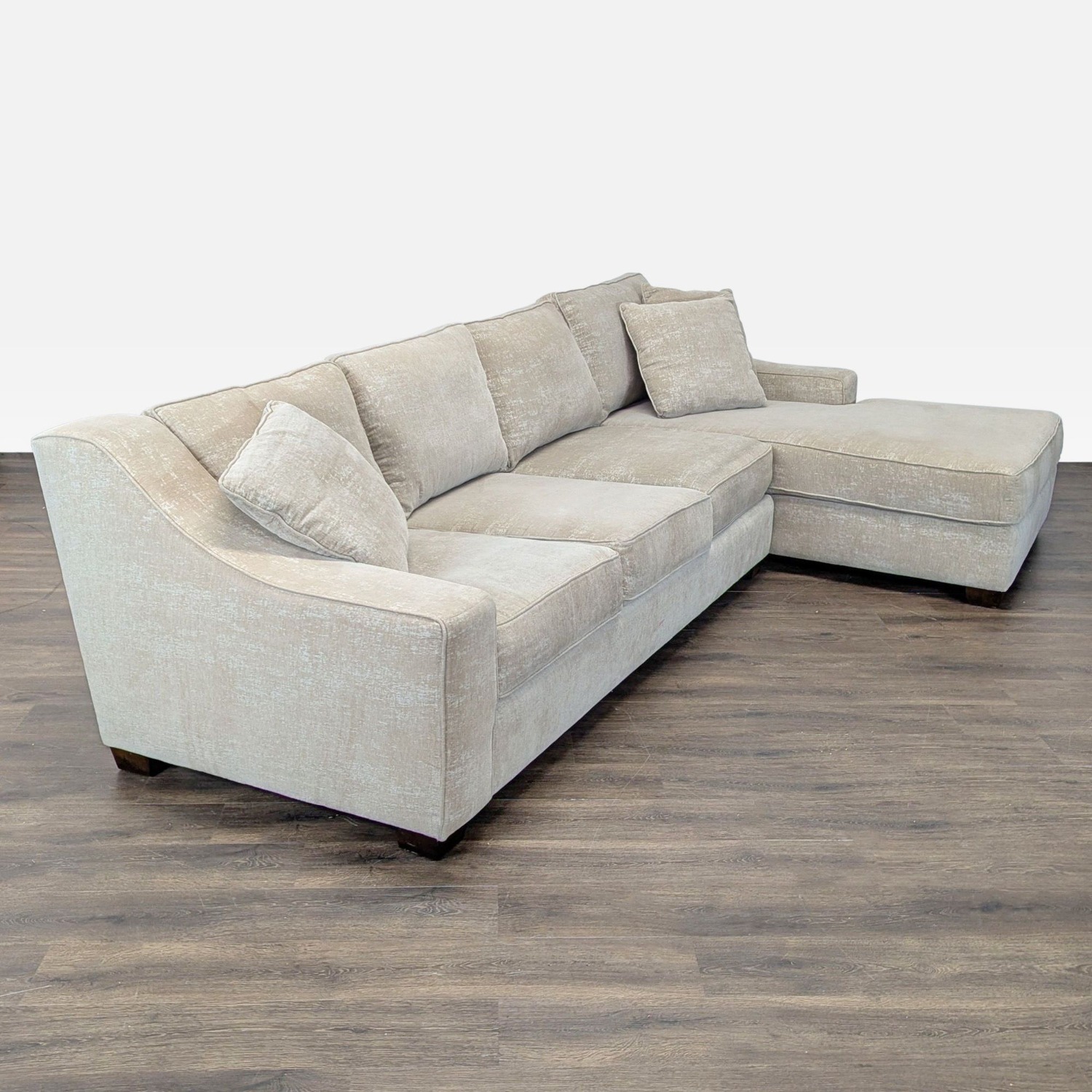 Modern Beige Sectional Sofa with Chaise  - image-1
