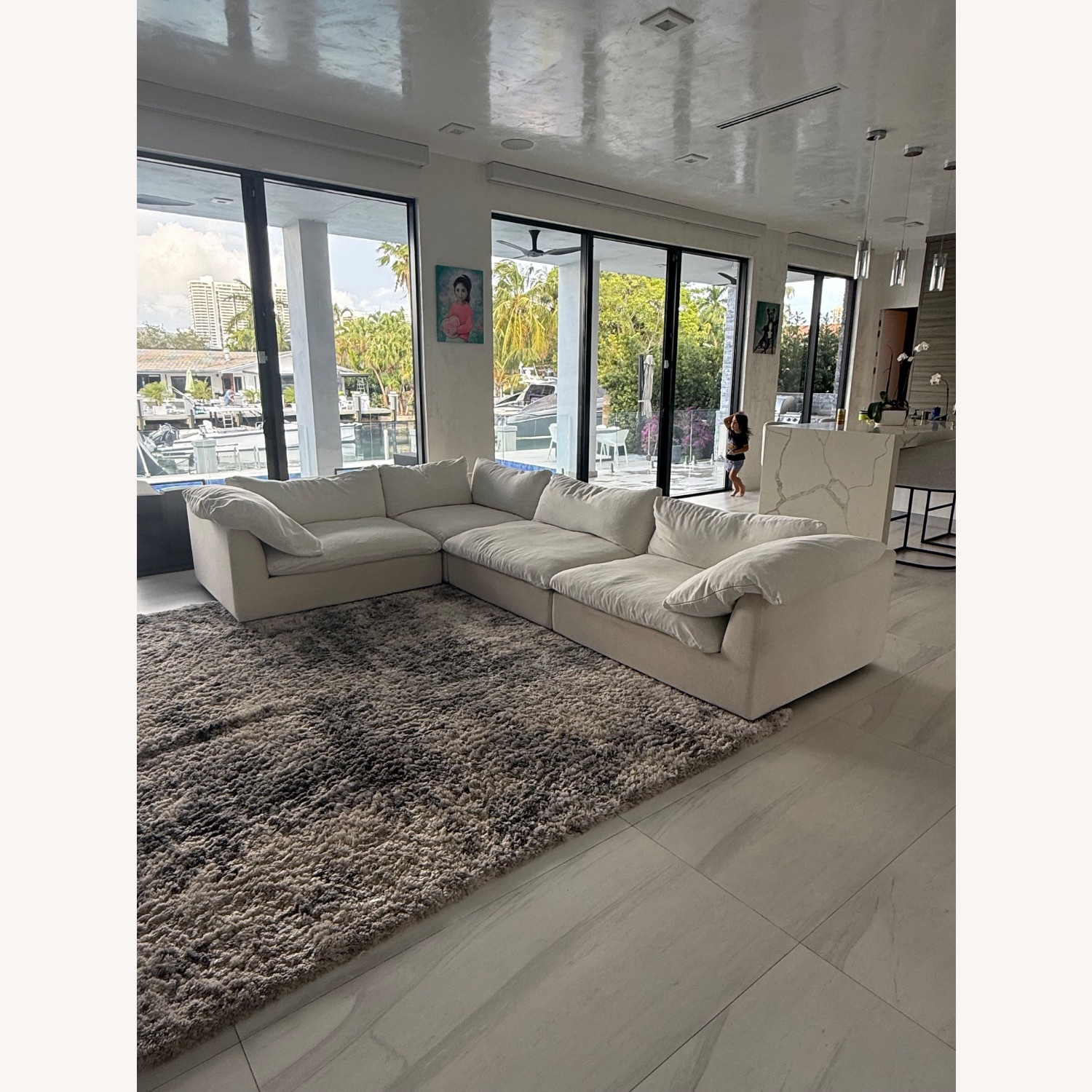 White 3+ Piece Sectional - image-2