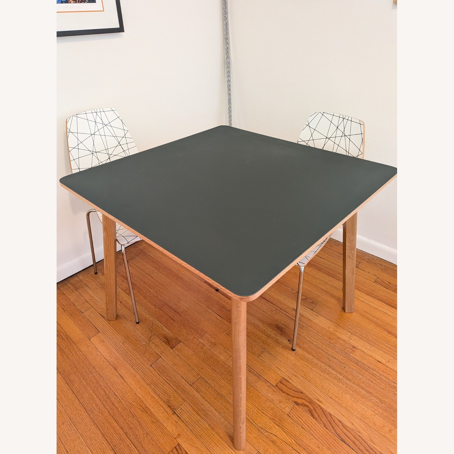 Blu Dot Apt Navy Green/White Oak Square Table - image-1
