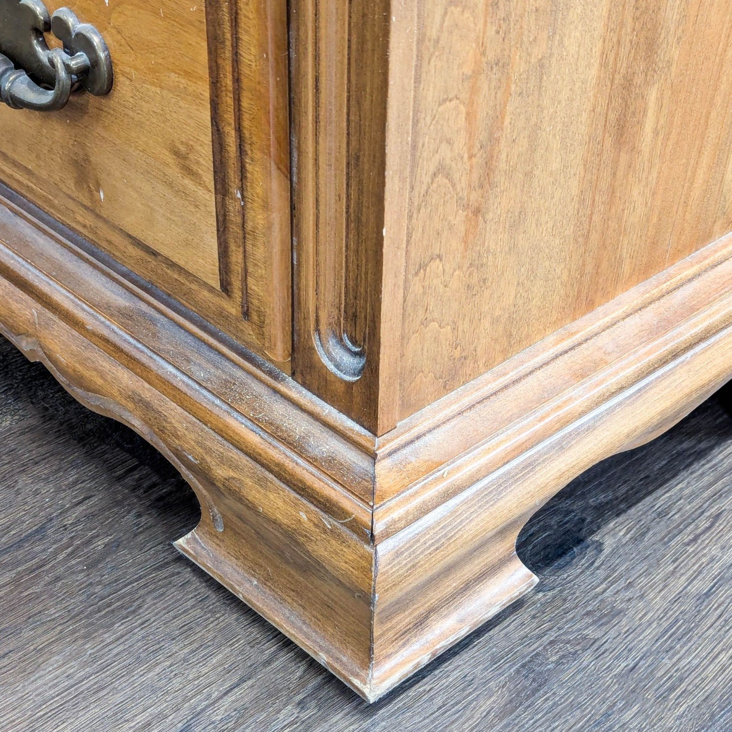 Vintage 8-Drawer Wooden Dresser with Cabinet - image-8