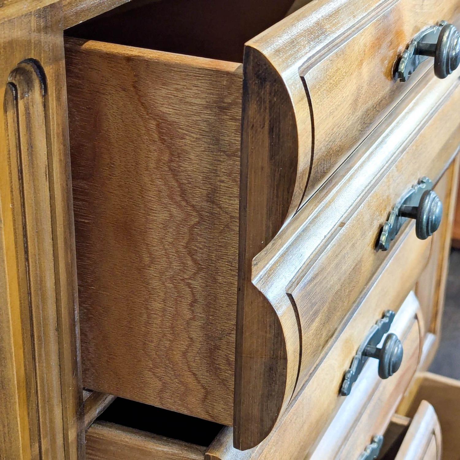 Vintage 8-Drawer Wooden Dresser with Cabinet - image-2