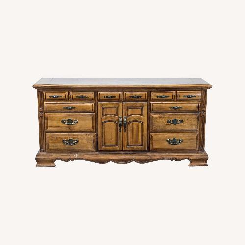 Used Solid Wood 10-Drawer Dresser with Central Cabinet  for sale on AptDeco