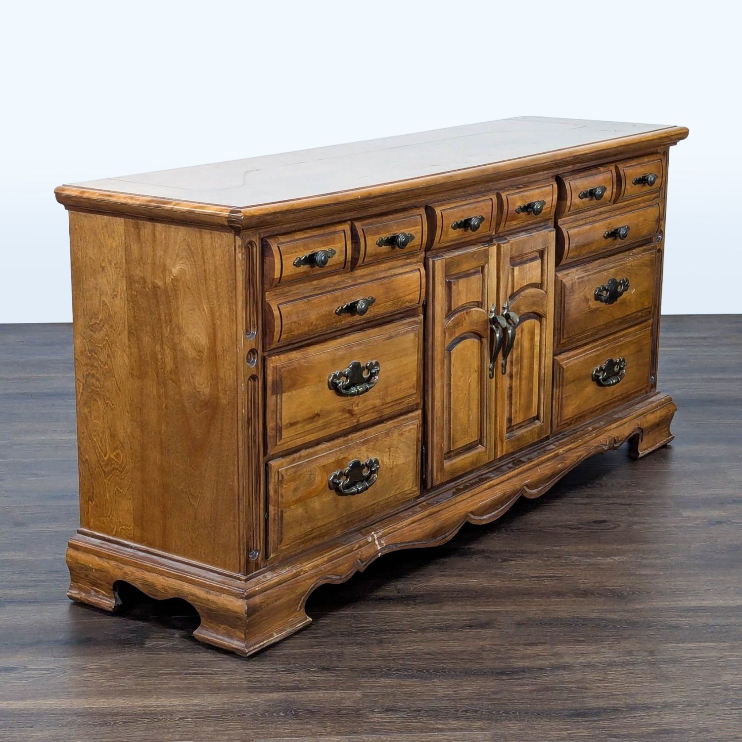 Solid Wood 10-Drawer Dresser with Central Cabinet  - image-8