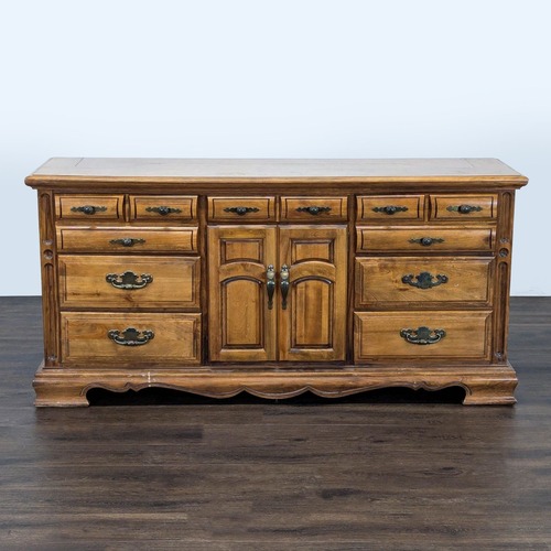 Used Solid Wood 10-Drawer Dresser with Central Cabinet  for sale on AptDeco