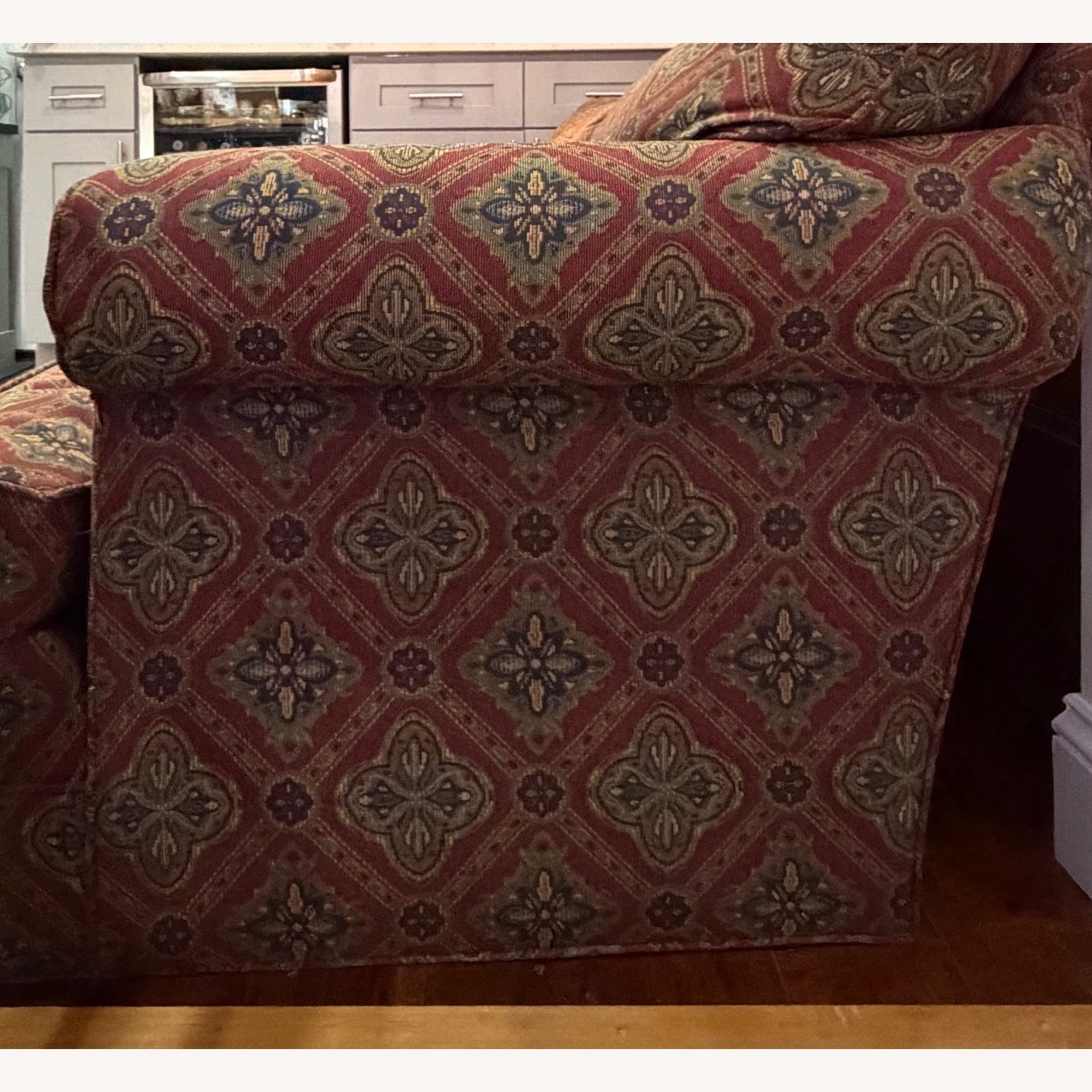 Retro Red & Olive Green Couch - image-4