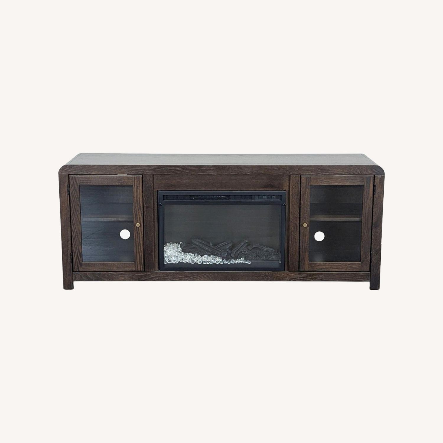 Living Spaces Kabria Cocoa Fireplace TV Stand - image-0