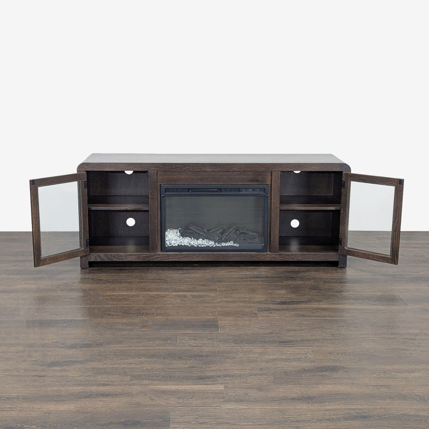 Living Spaces Kabria Cocoa Fireplace TV Stand - image-1