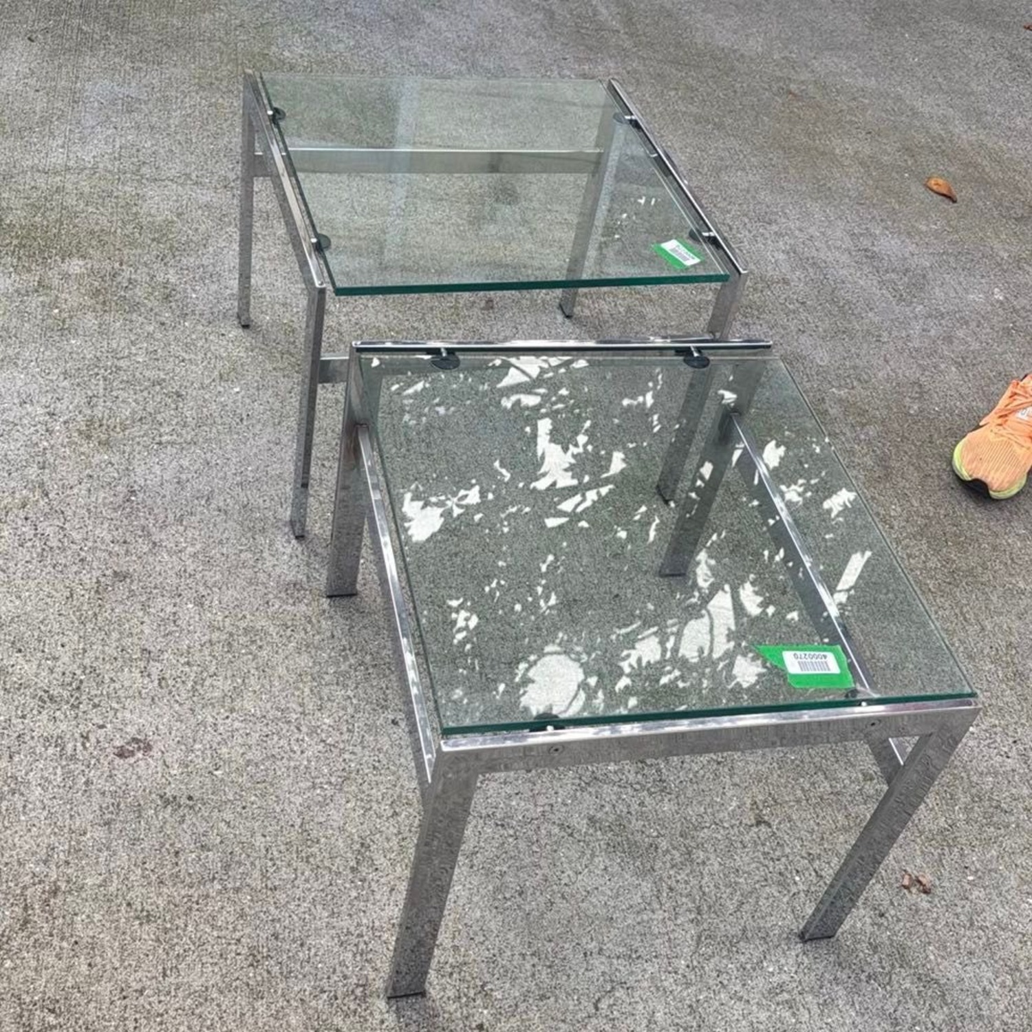 Glass and Chrome End Table - image-9