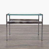 Glass and Chrome End Table
