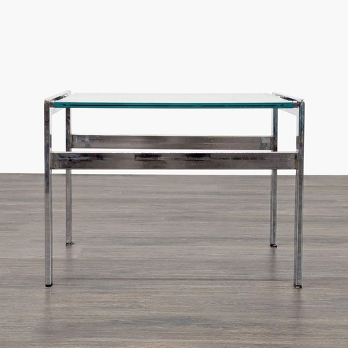 Used Glass and Chrome End Table for sale on AptDeco