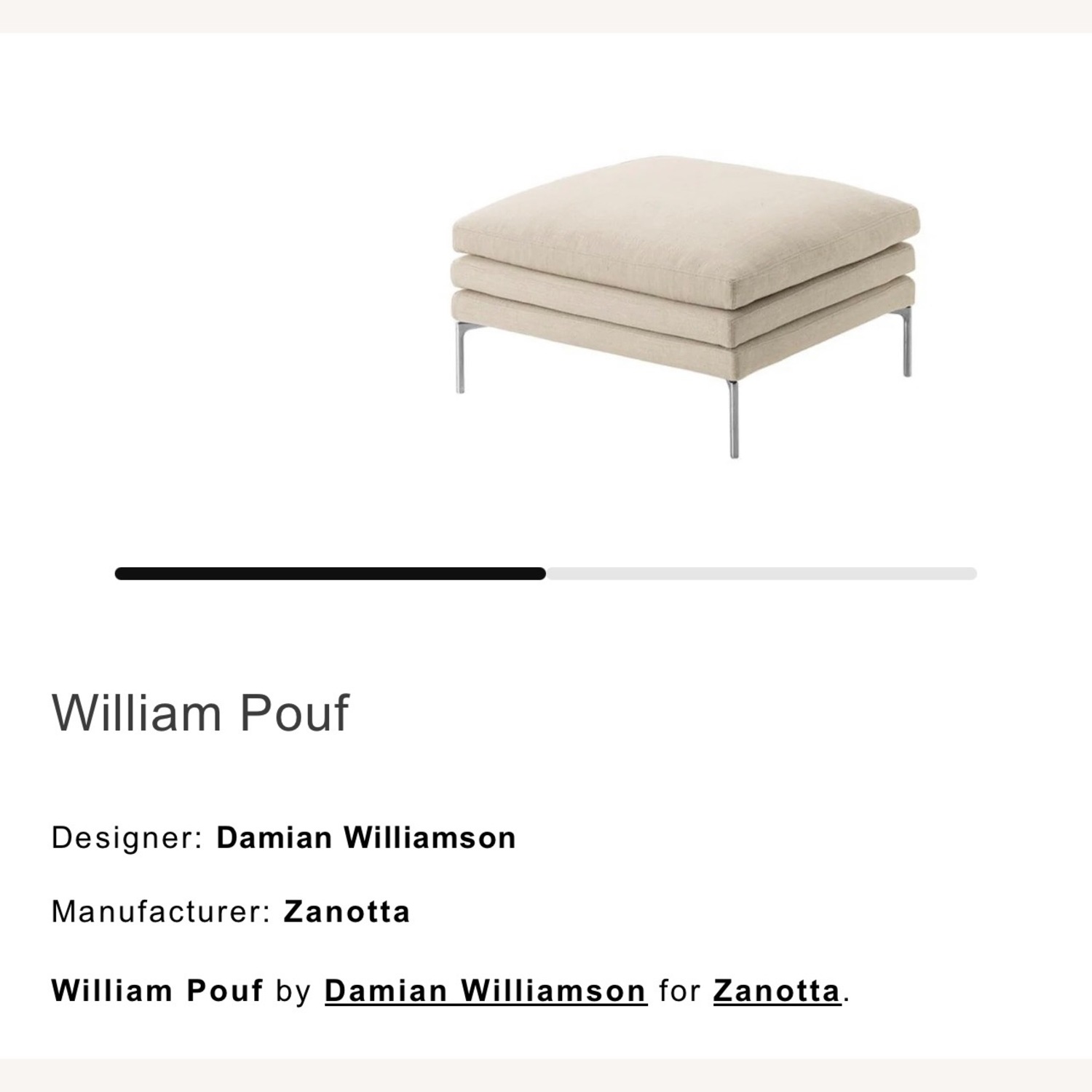 Zanotta William white Footstool  - image-4