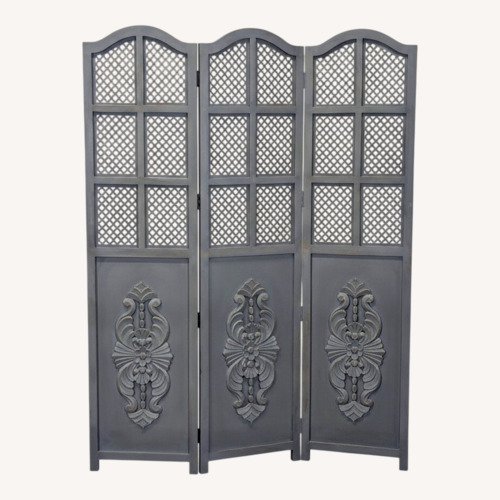 Used World Market Three Panel Wood Folding Screen for sale on AptDeco