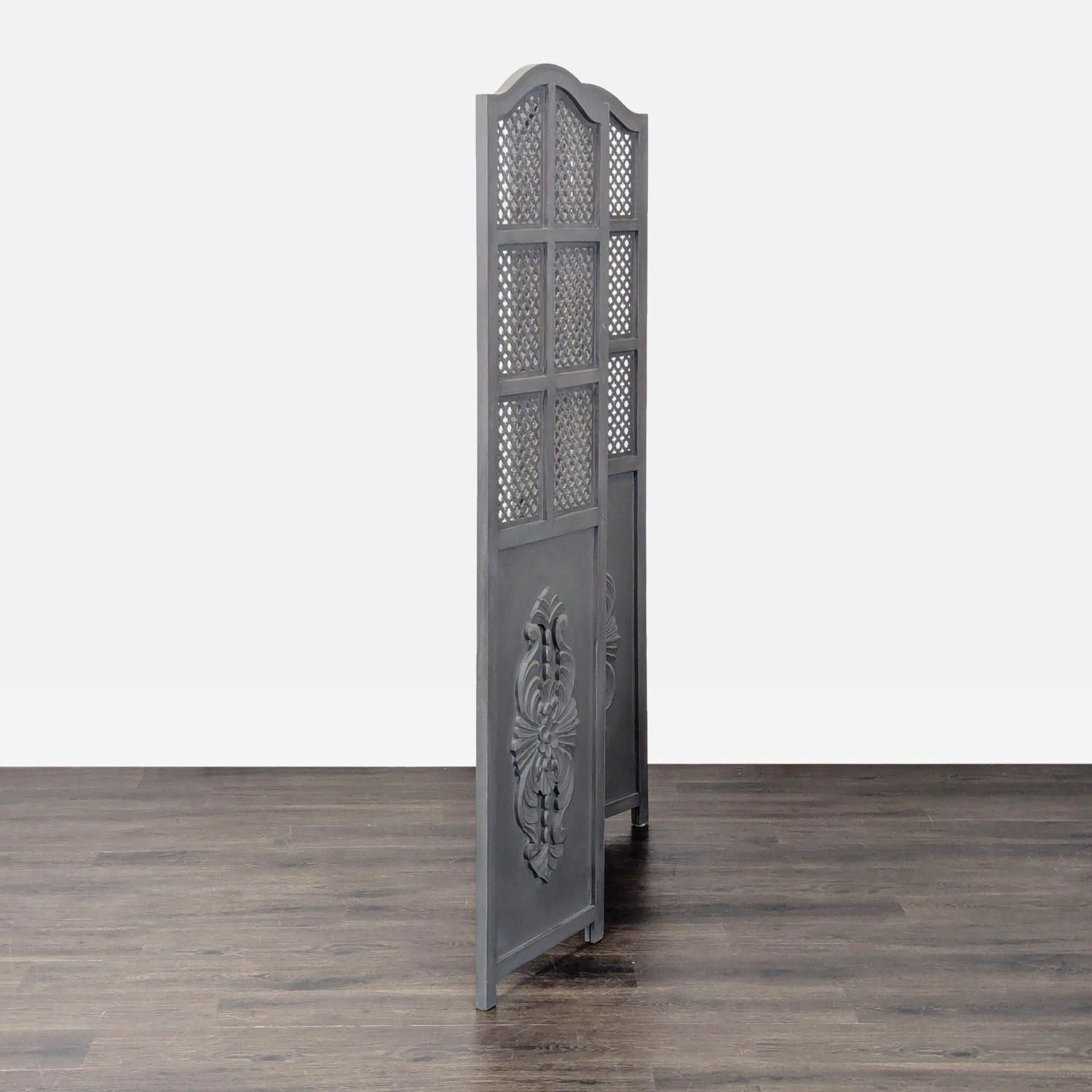 World Market Three Panel Wood Folding Screen - image-3