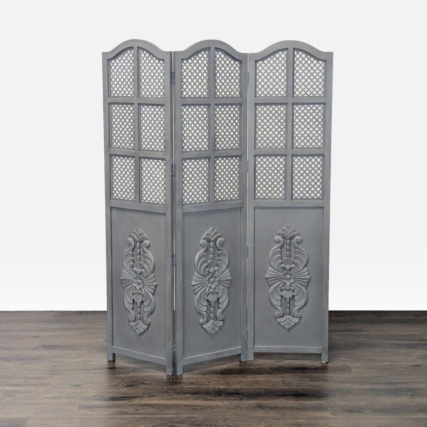 World Market Three Panel Wood Folding Screen - image-2