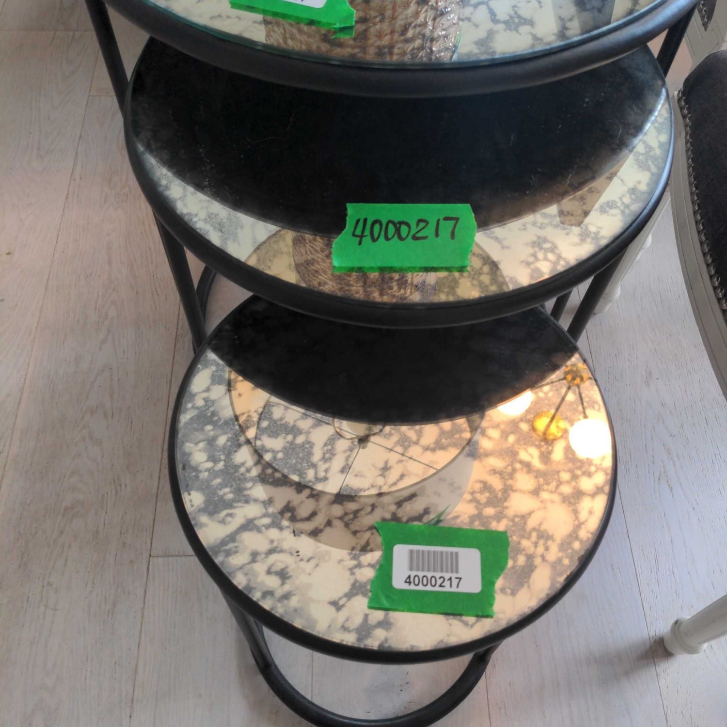 Pottery Barn Mirrored Nesting Tables - image-6