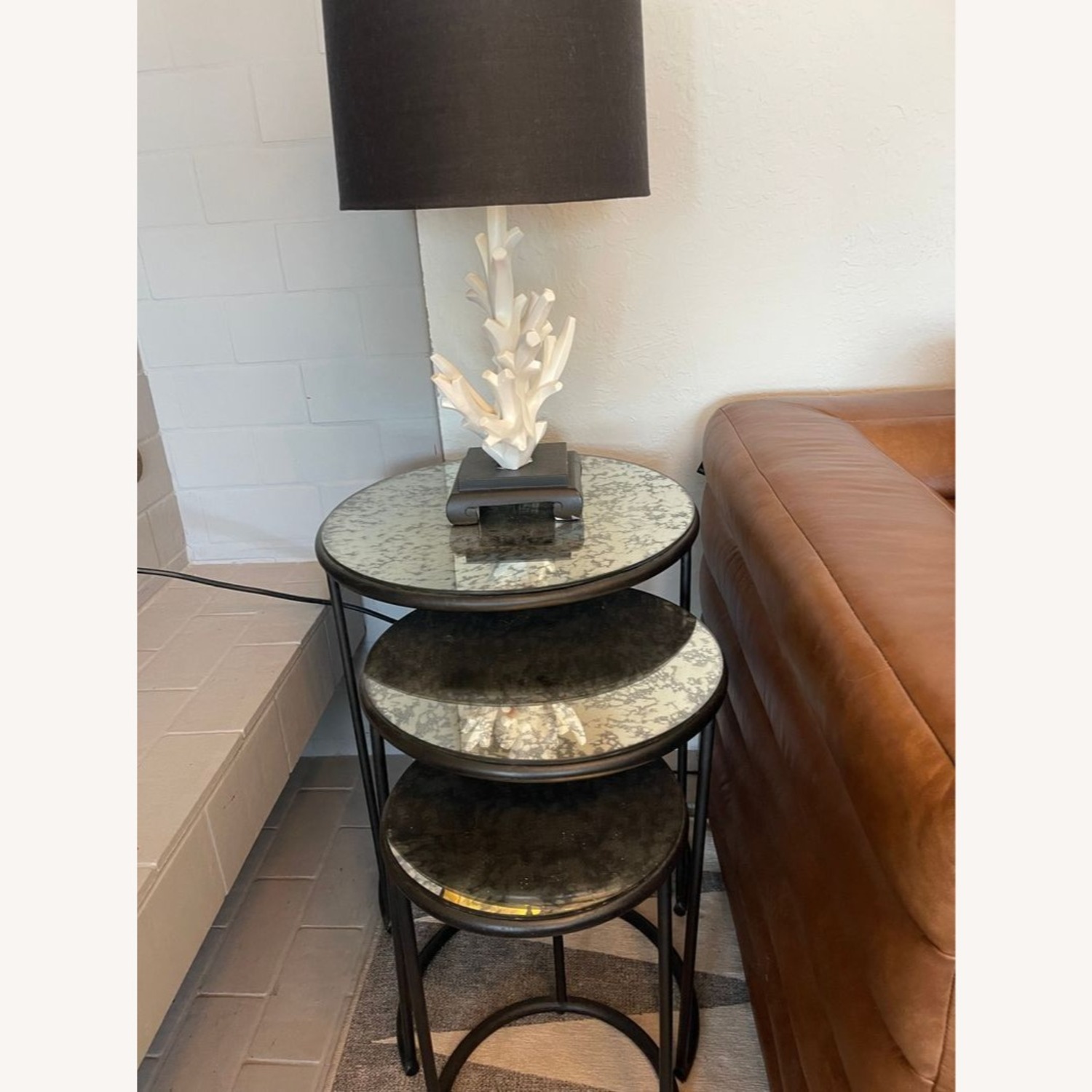 Pottery Barn Mirrored Nesting Tables - image-7