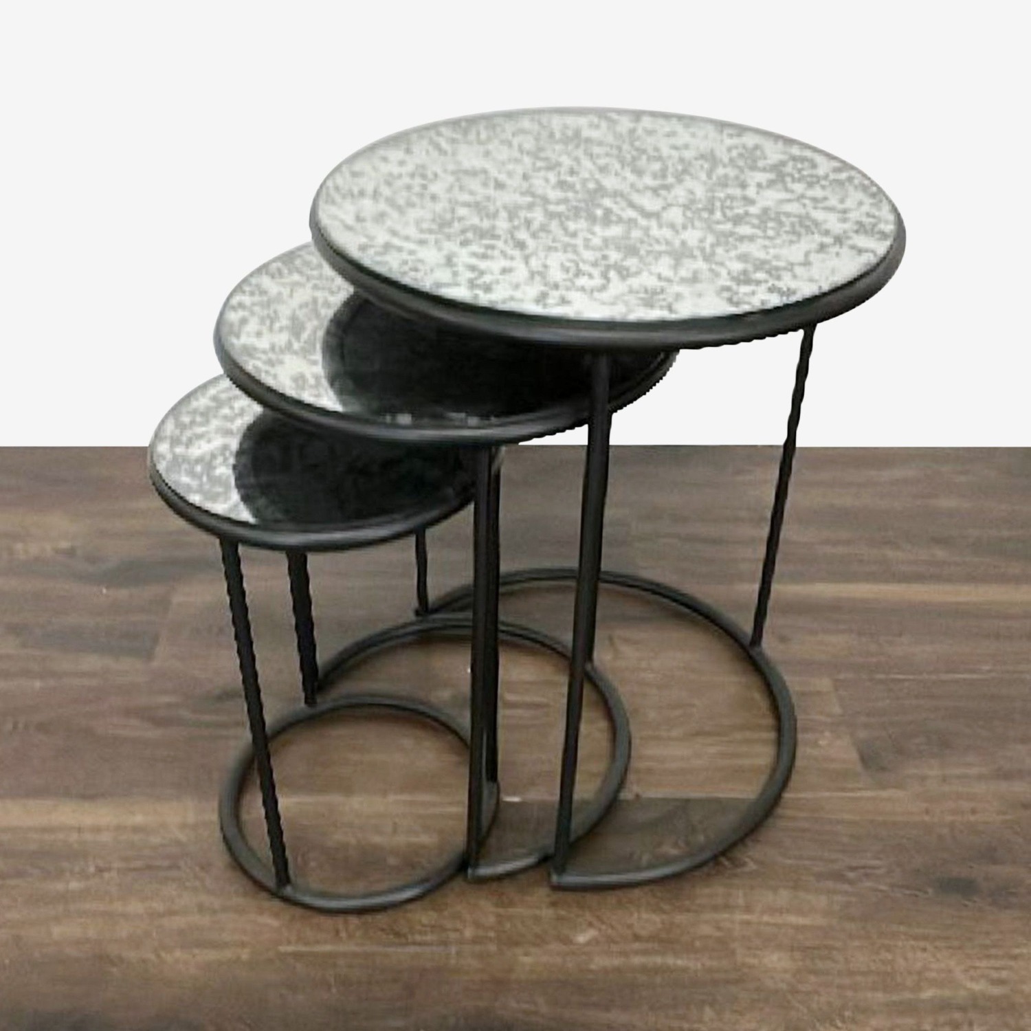 Pottery Barn Mirrored Nesting Tables - image-3