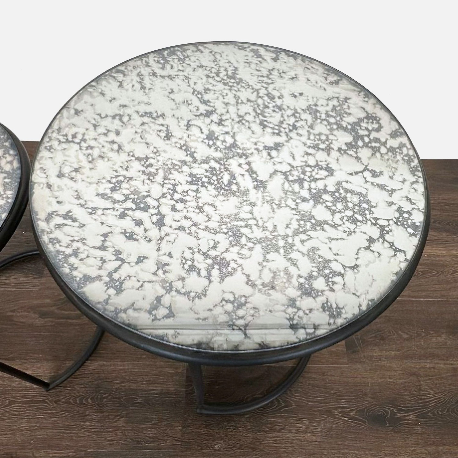 Pottery Barn Mirrored Nesting Tables - image-2