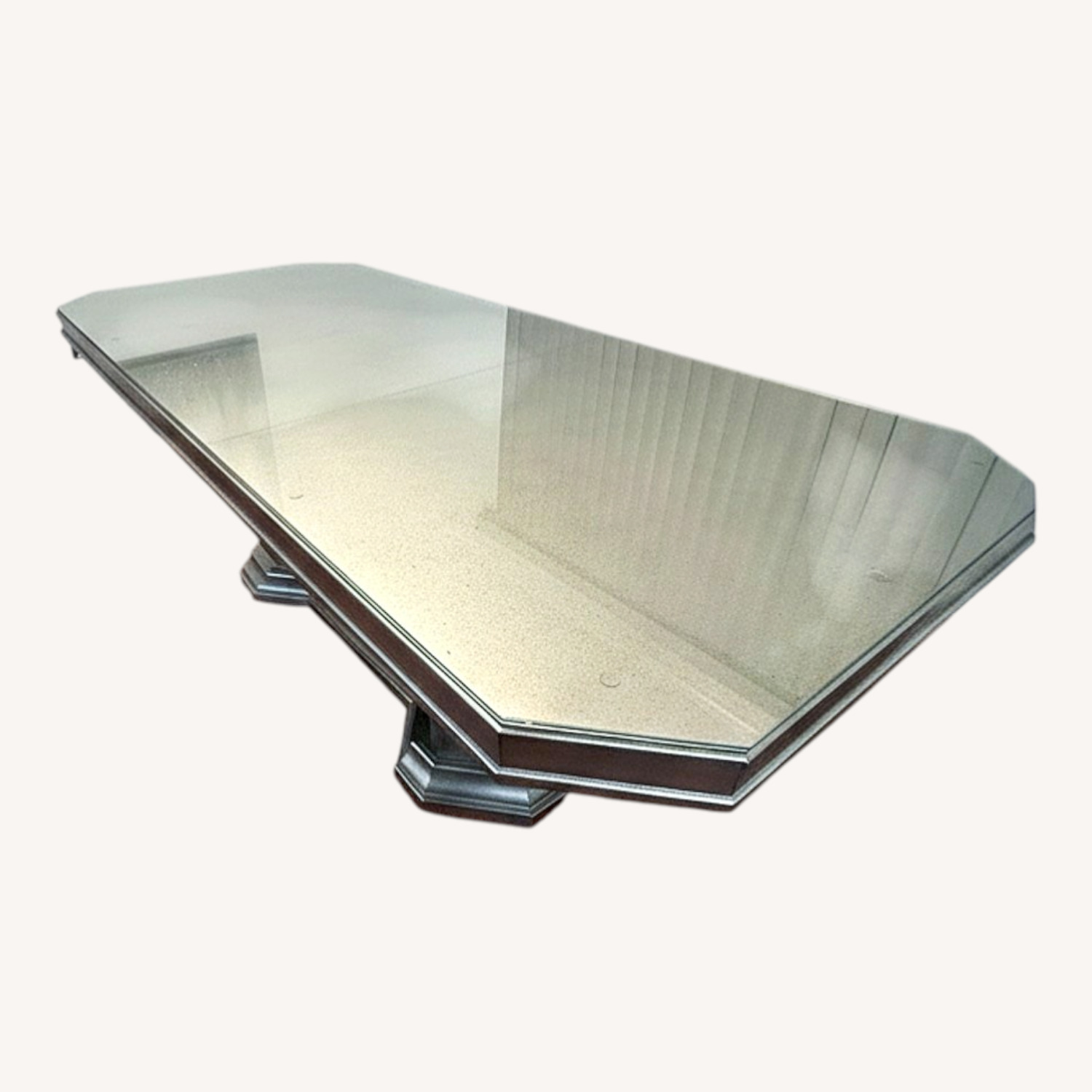 Gray Wood Dining Sets W Leaf Extension - image-0