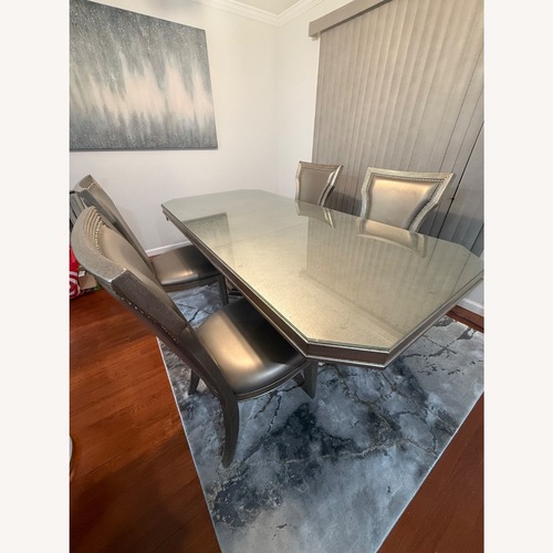 Used Gray Wood Dining Sets W Leaf Extension for sale on AptDeco