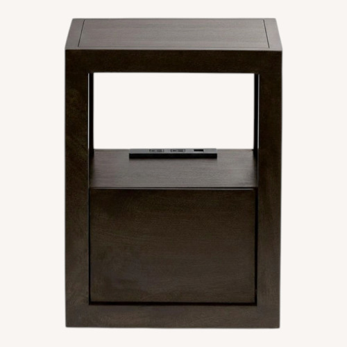 Used Pottery Barn Cayman Dark Brown Wood Nightstands for sale on AptDeco