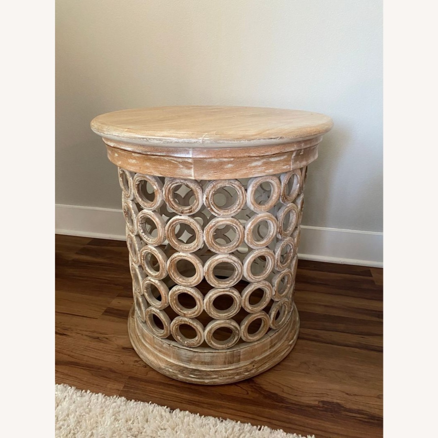 Mango Wood Accent Table with Circle Cut-Outs	 - image-1