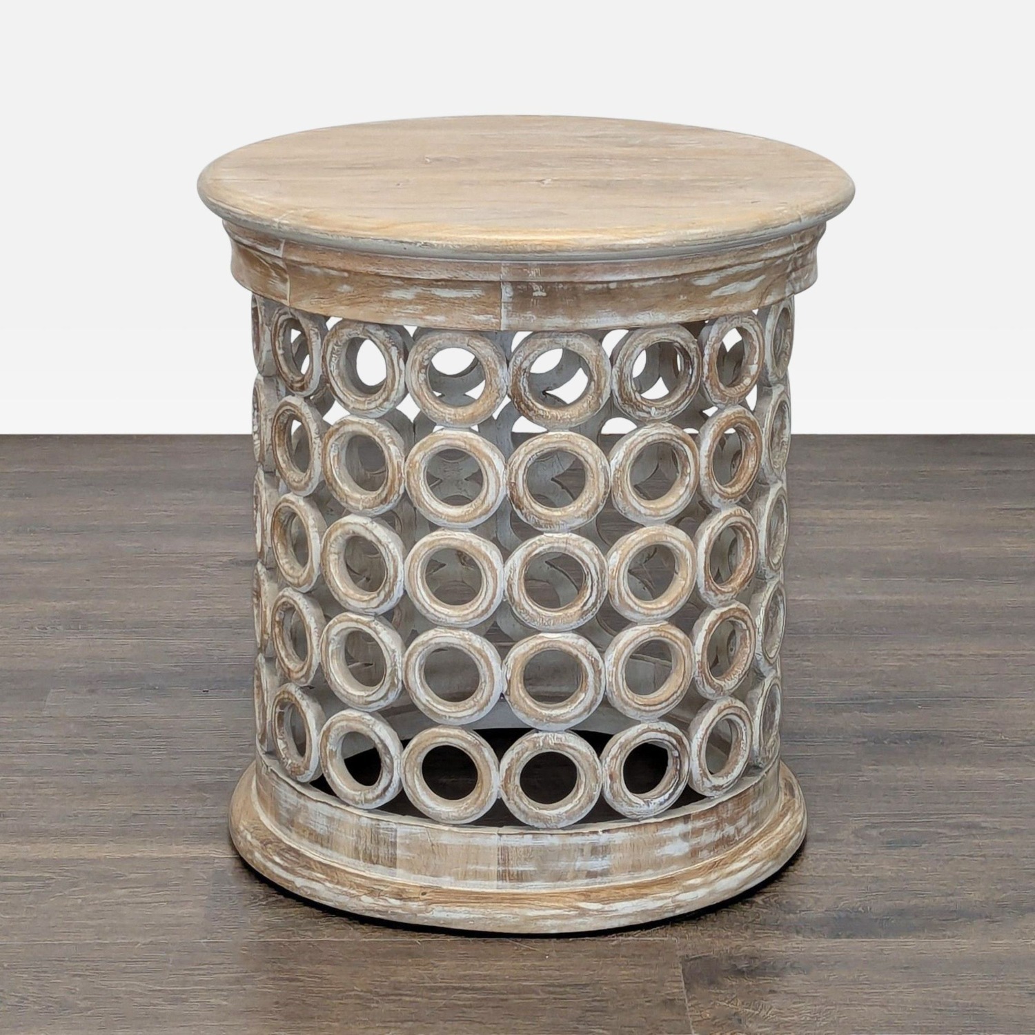 Mango Wood Accent Table with Circle Cut-Outs	 - image-2