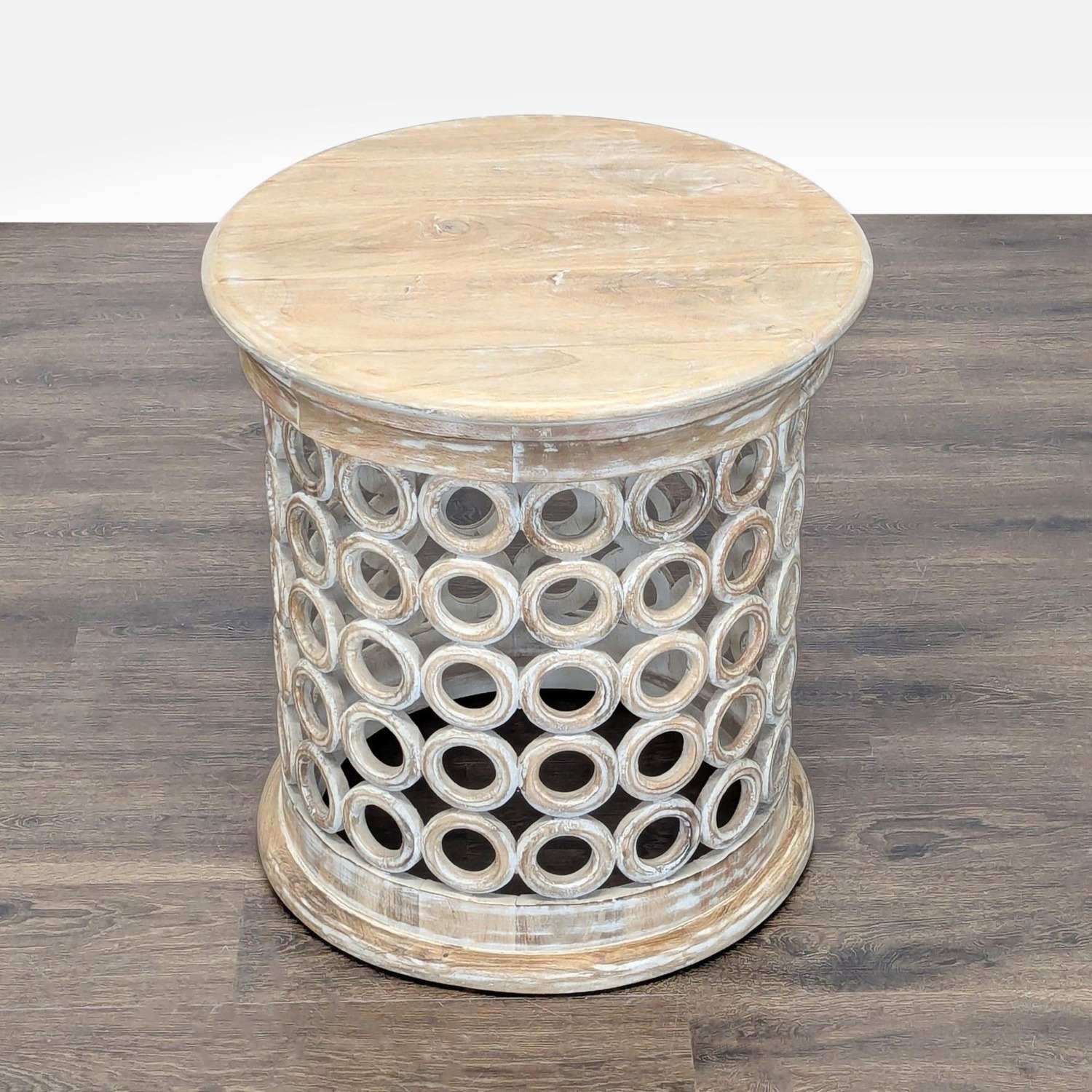 Mango Wood Accent Table with Circle Cut-Outs	 - image-3