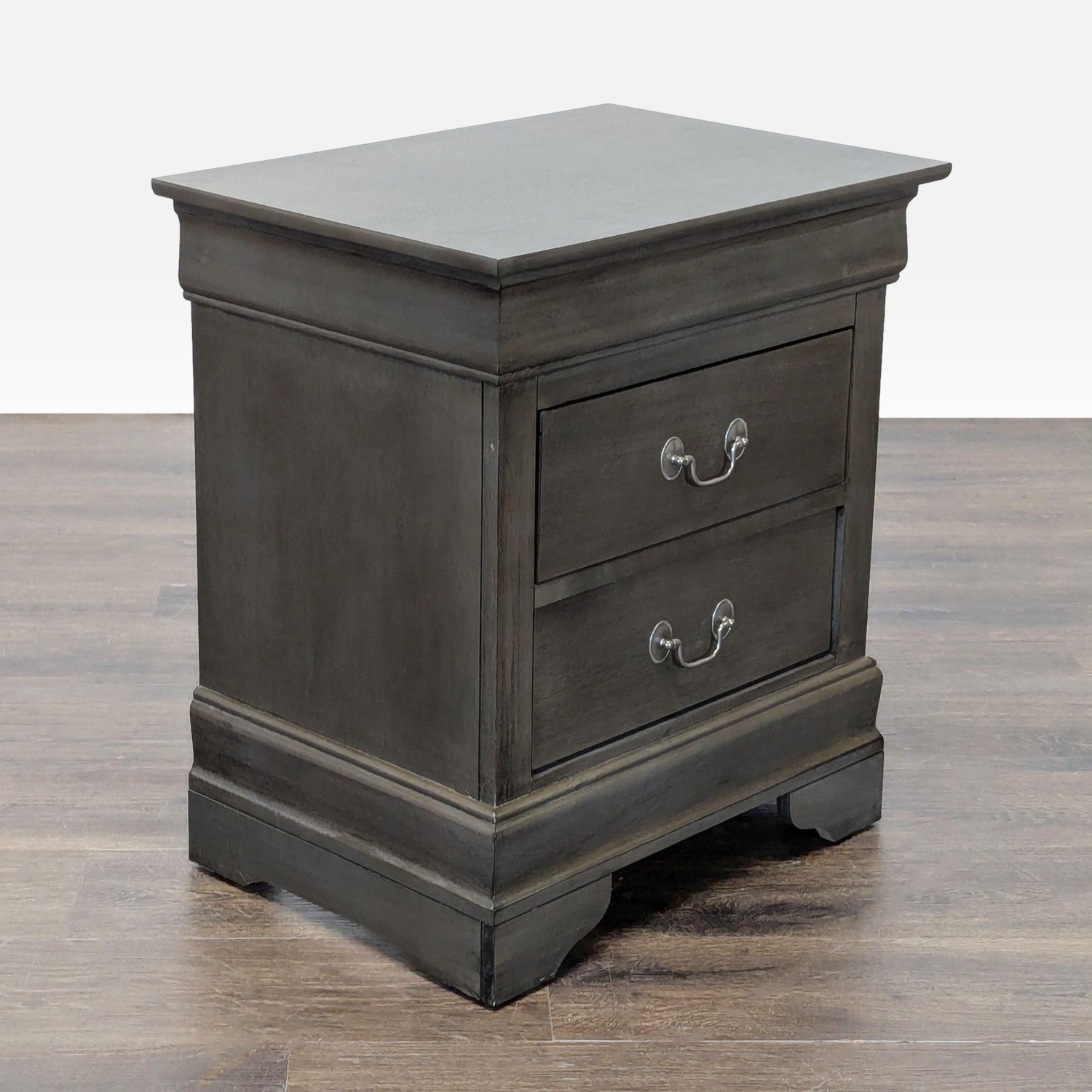 Two Drawer Wood Nightstand - image-3