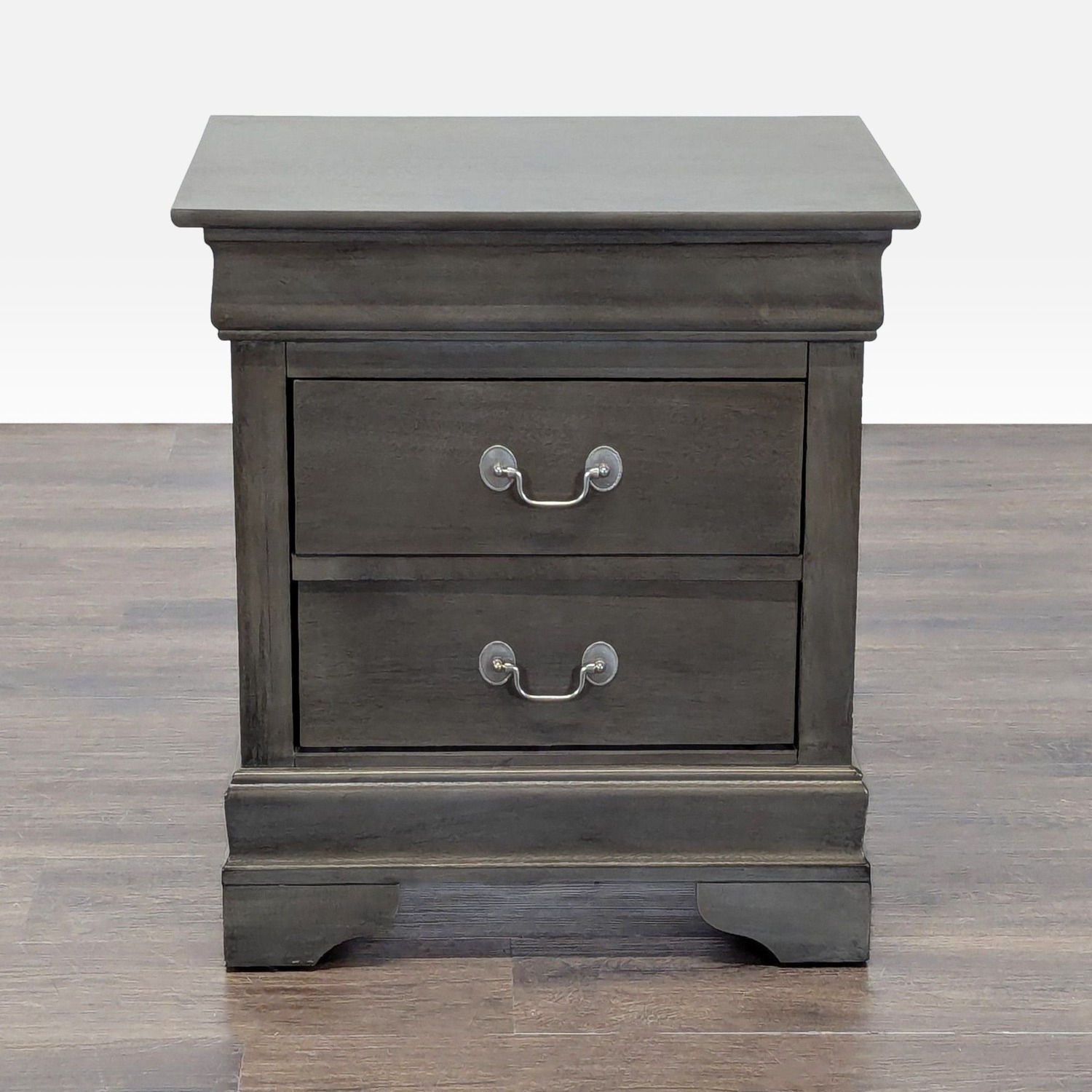 Two Drawer Wood Nightstand - image-2
