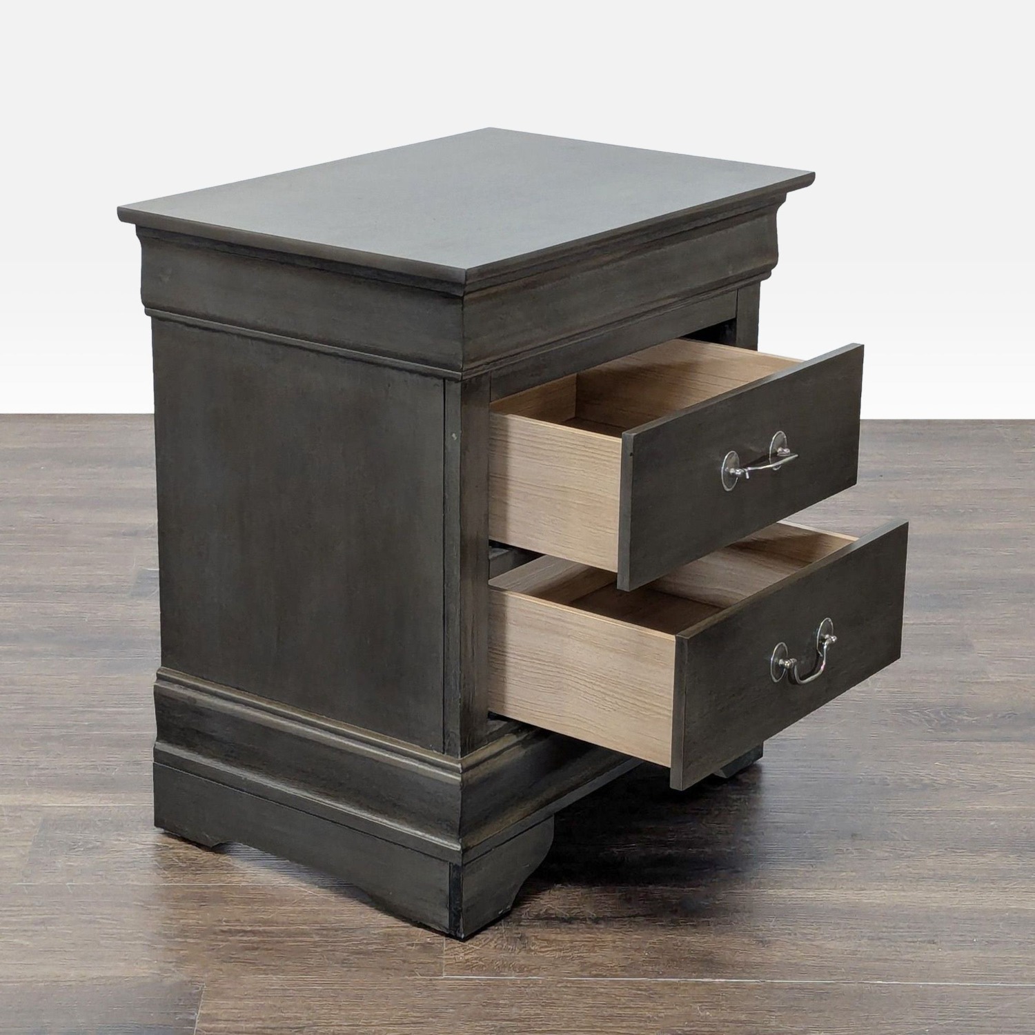 Two Drawer Wood Nightstand - image-4