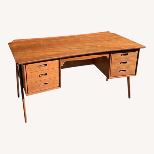 Used Svend Madsen Danish Modern Curved Teak Desk  for sale on AptDeco