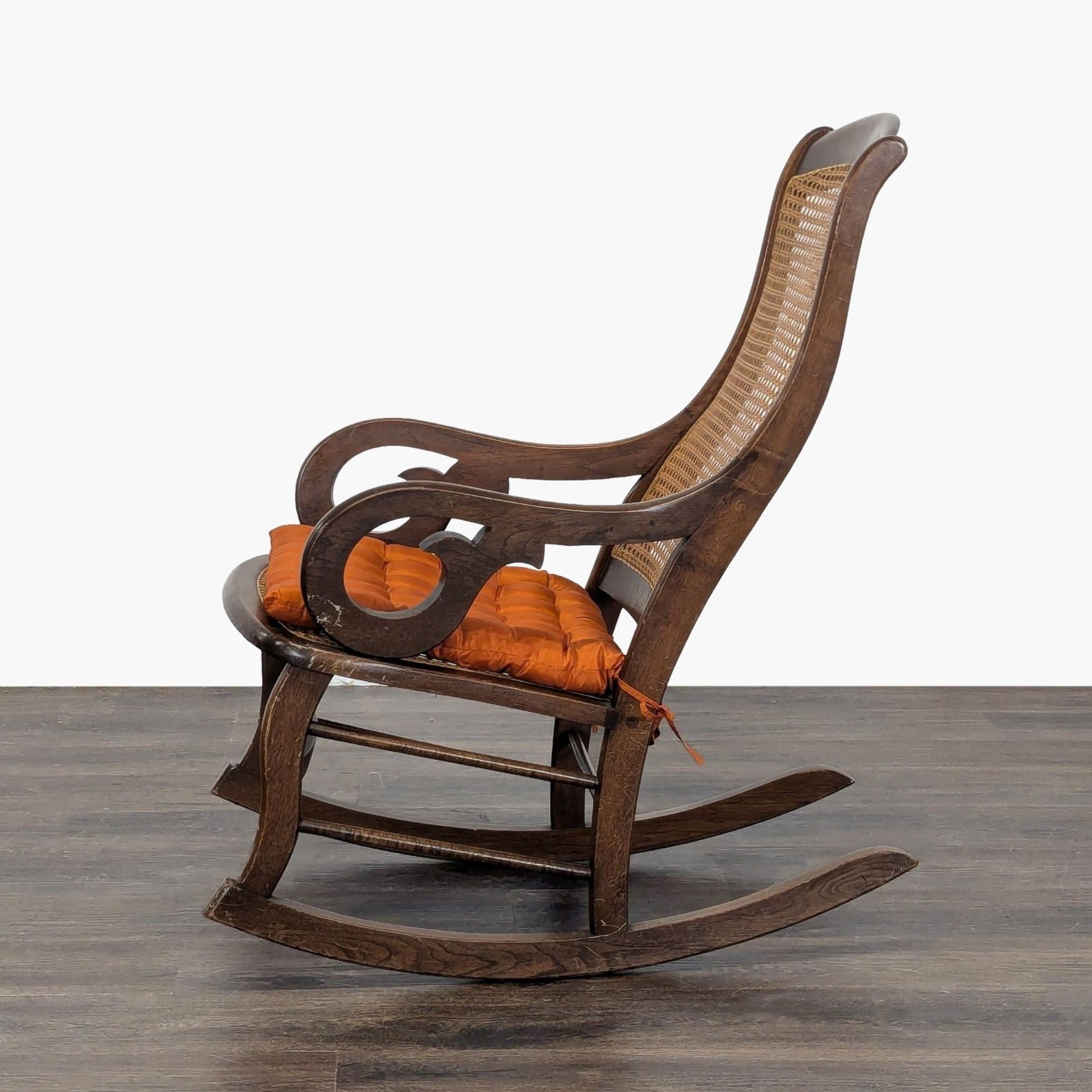 Vintage Bentwood Rocking Chair with Cane Back  - image-6