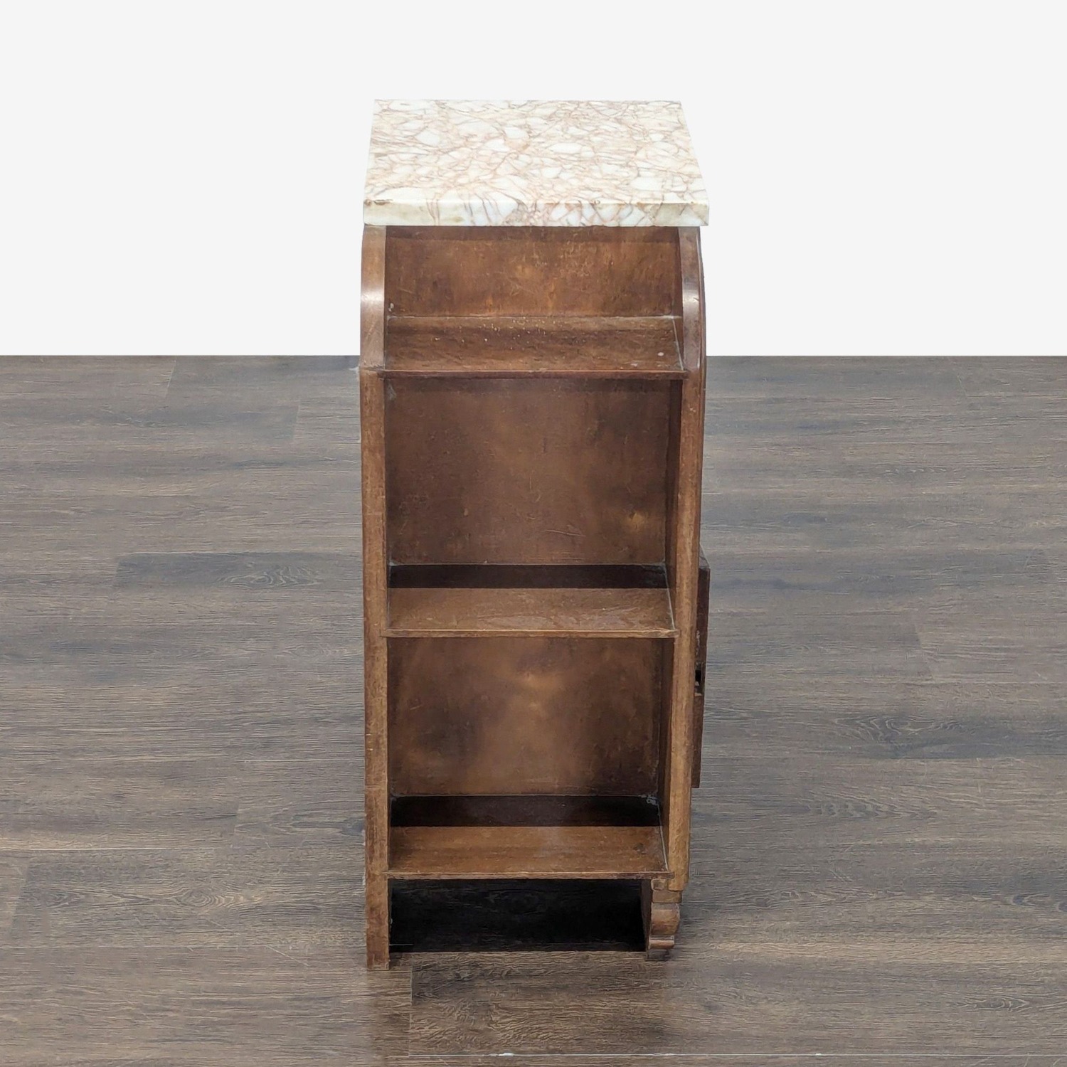 Antique Deco Nightstand with Marble Top - image-3