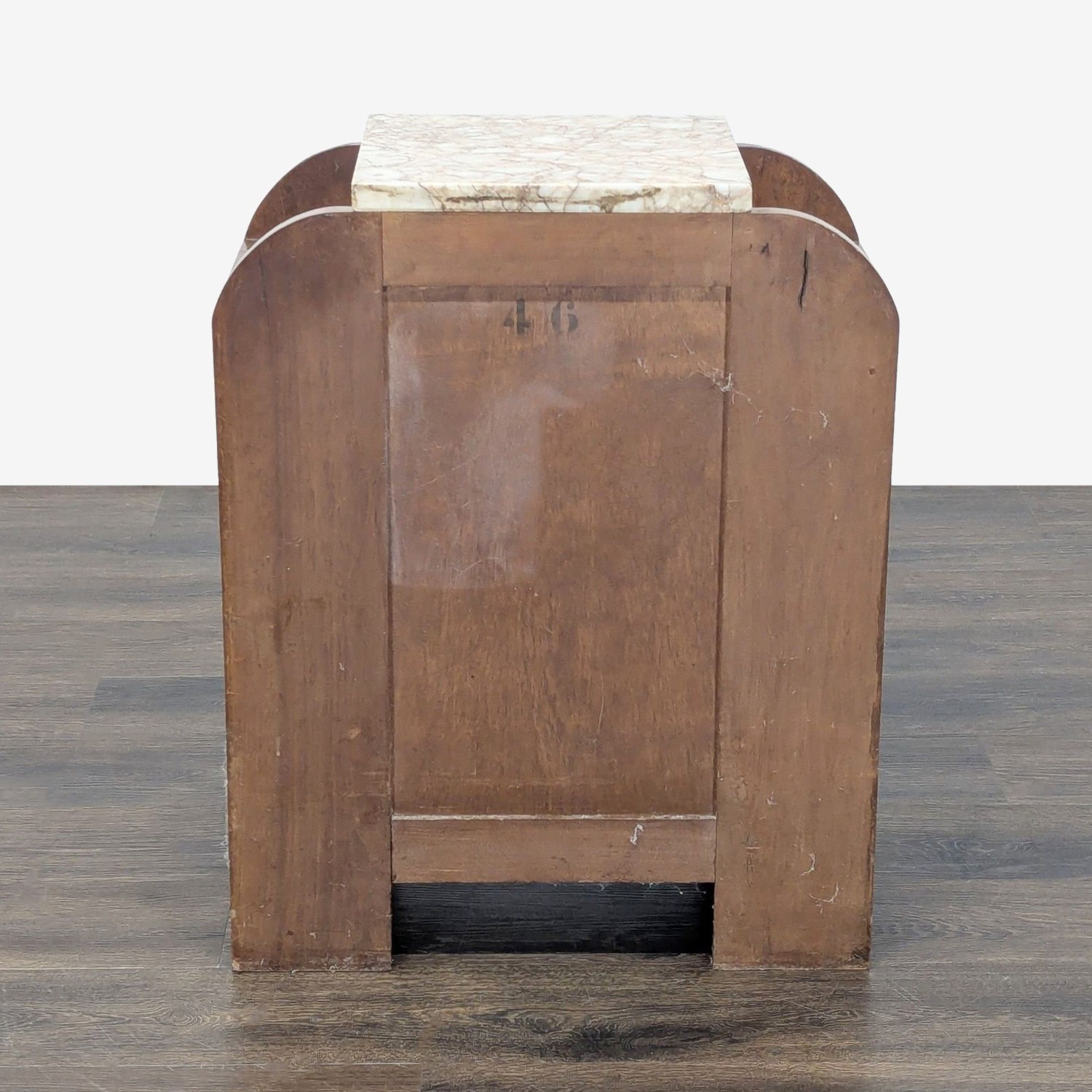 Antique Deco Nightstand with Marble Top - image-4