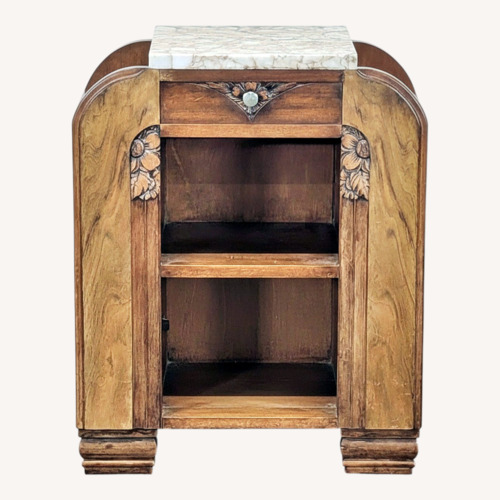 Used Antique Deco Nightstand with Marble Top	 for sale on AptDeco