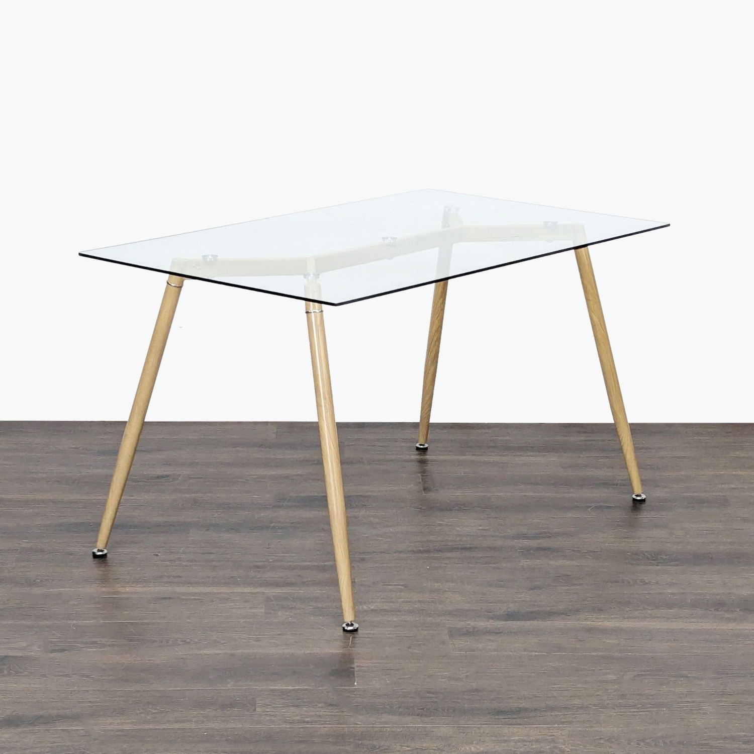 Glass Top Dining Table on Metal Base - image-3
