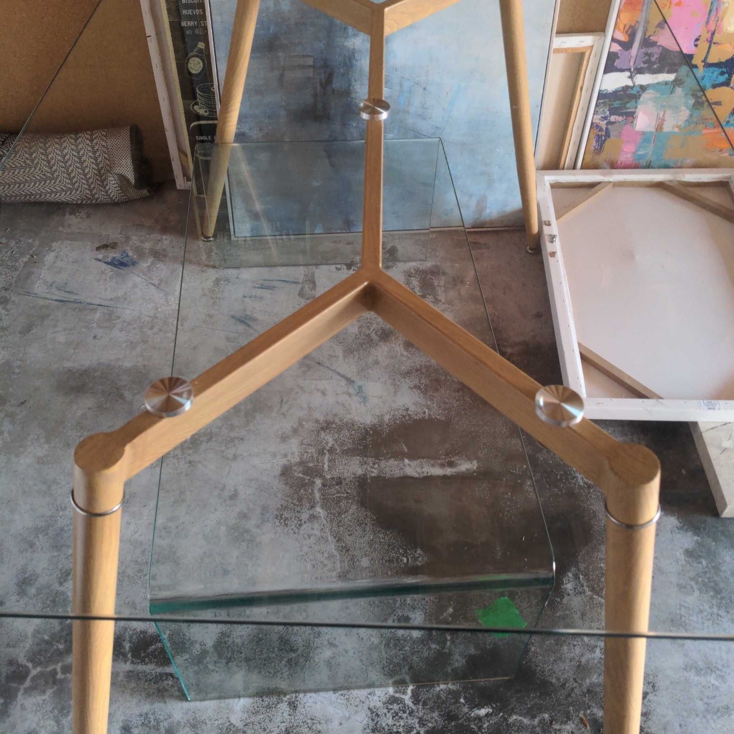 Glass Top Dining Table on Metal Base - image-9