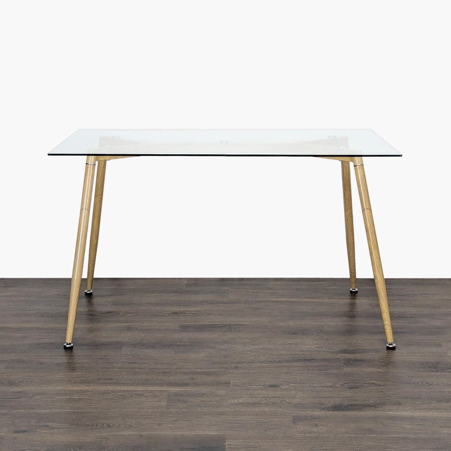 Glass Top Dining Table on Metal Base - image-6