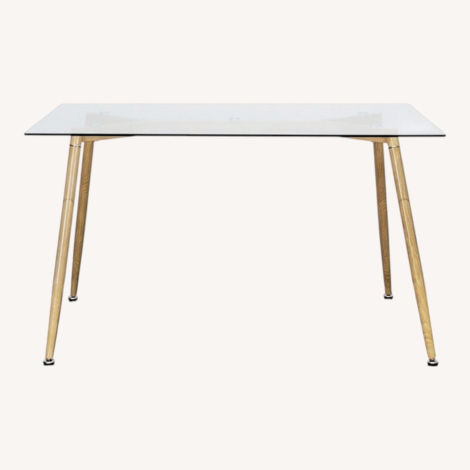 Glass Top Dining Table on Metal Base - image-0