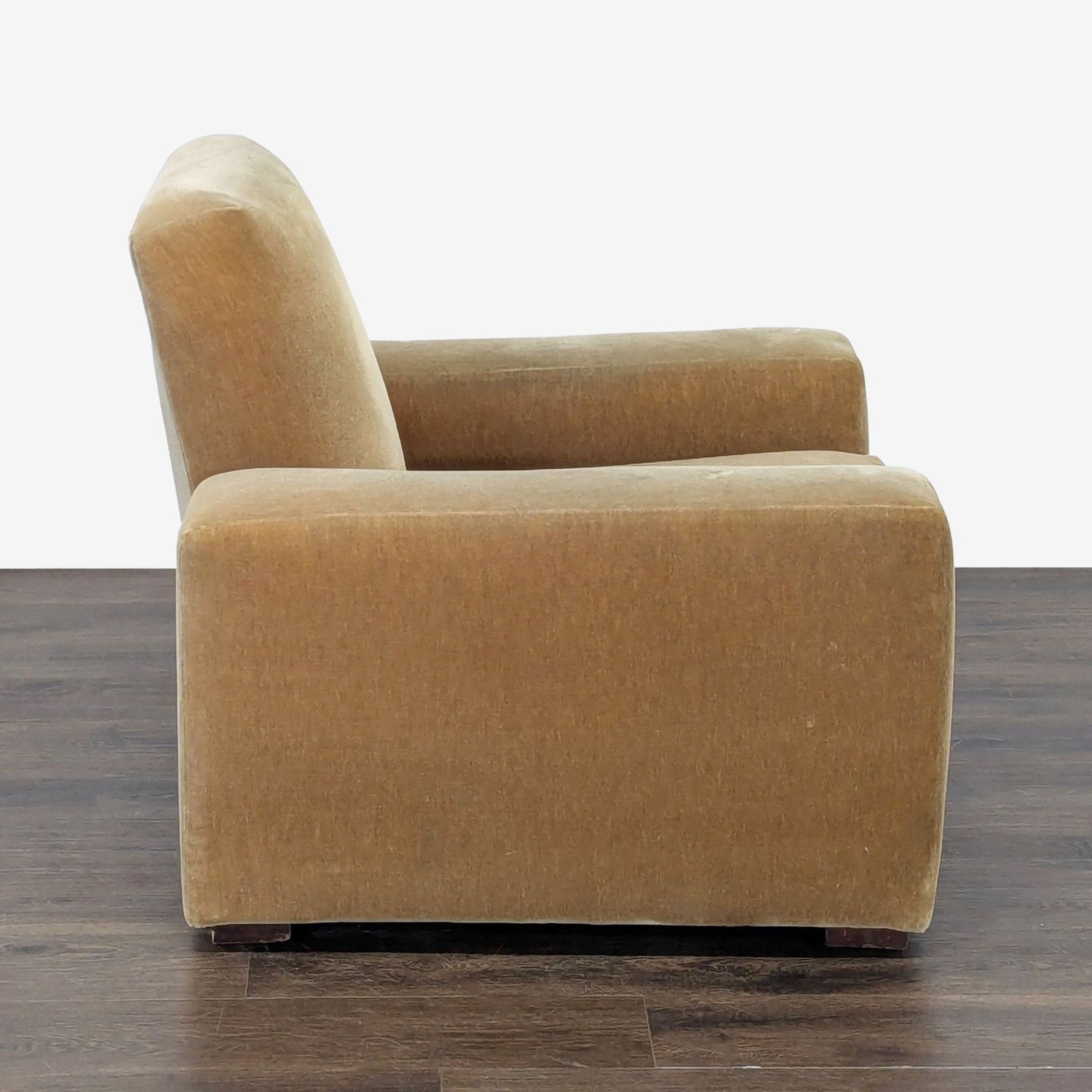 Cozy Mustard Brown Velvet Lounge Armchair - image-3