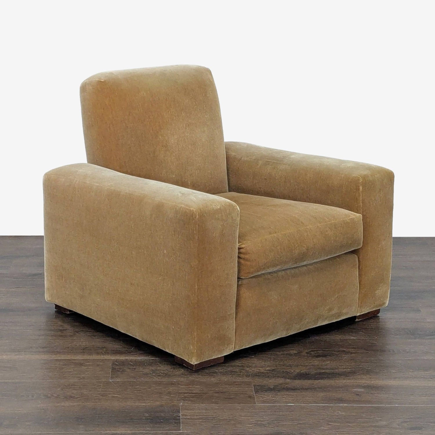 Cozy Mustard Brown Velvet Lounge Armchair - image-12