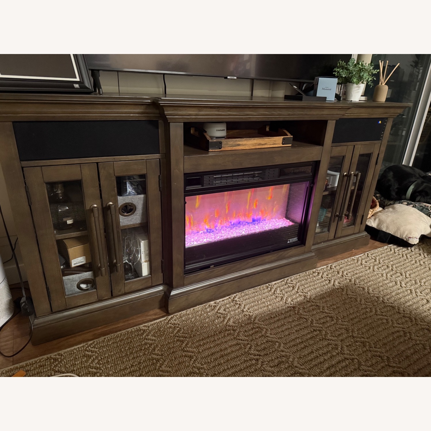 Raymour & Flanigan Elise Dark Brown Wood Media Storage - image-3