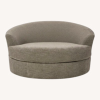 Oversized Swivel Round Loveseat Dark Beige