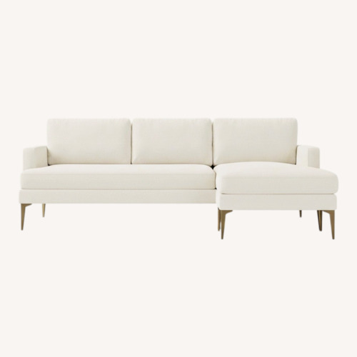 Used West Elm Andes Light Gray 2 Piece Sectional for sale on AptDeco
