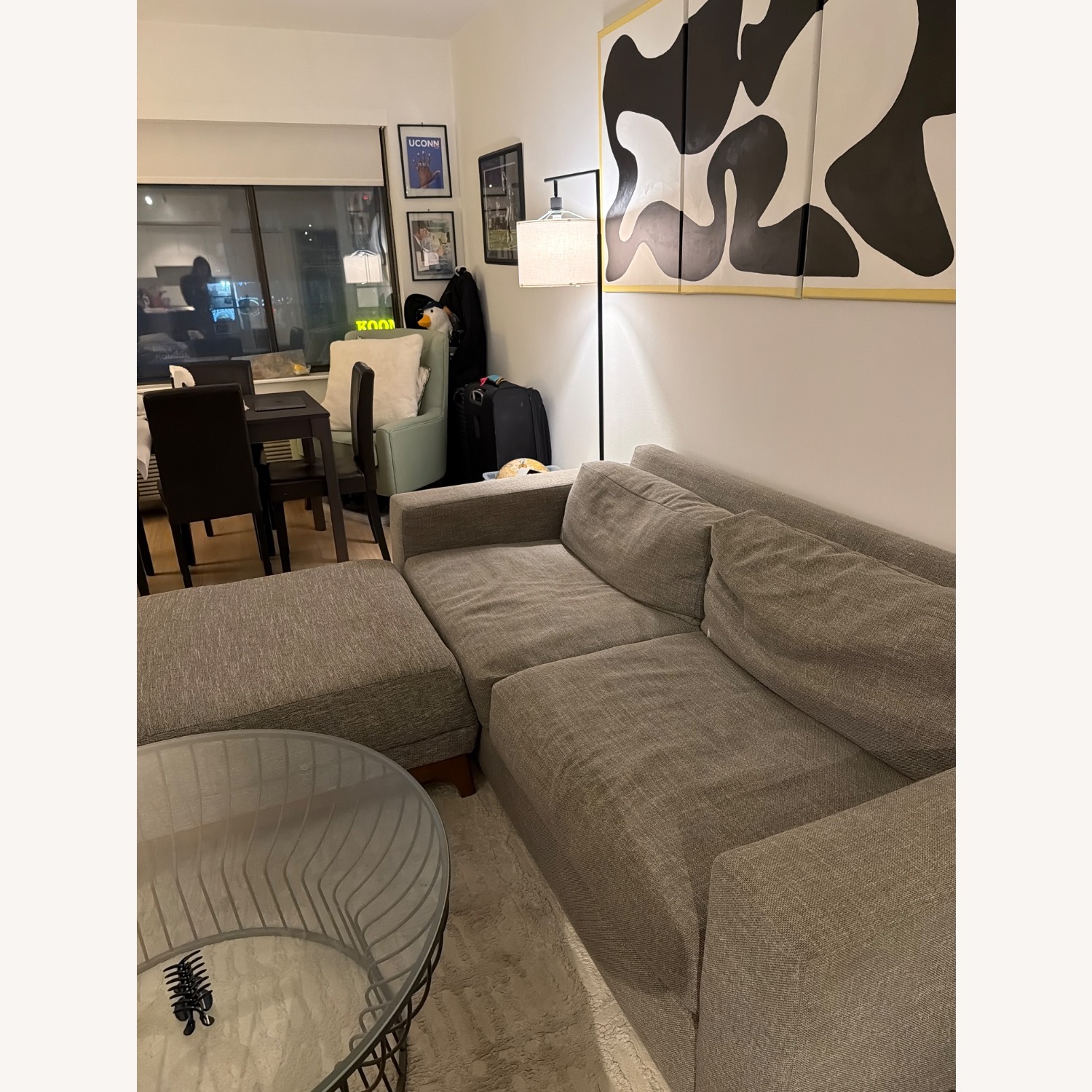 West Elm Urban Dark Gray Fabric 2 Seater Sofa - image-4