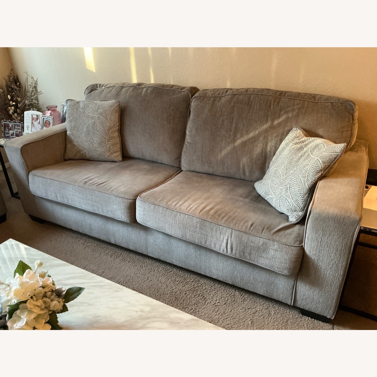 Ashley Furniture Atari Light Gray Fabric 3+ Seater Sofa - image-2