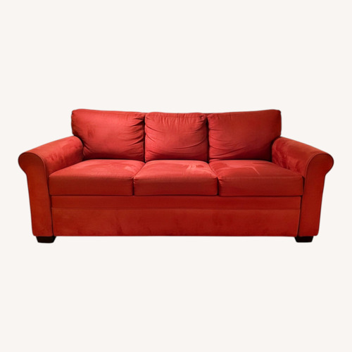 Used Red Suede Sleeper Sofa for sale on AptDeco