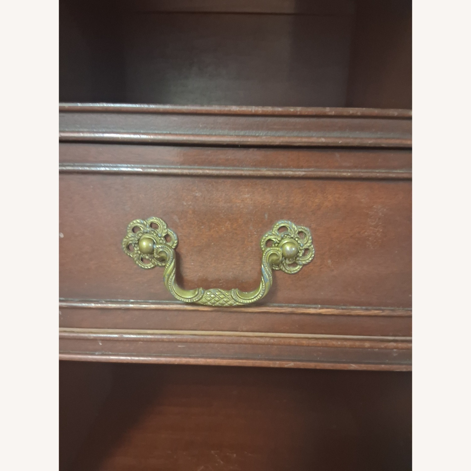 Antique Wood Side Table/ Stand With Gold Accents - image-10