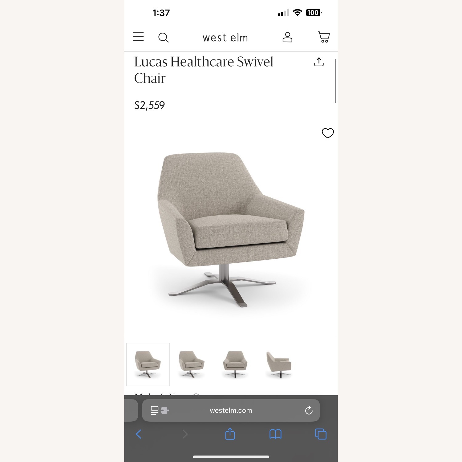 West Elm Lucas Healthcare Swivel Chair - image-3